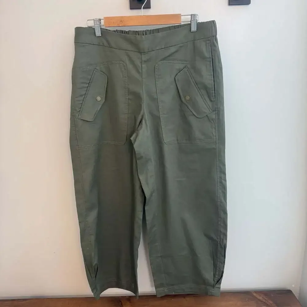 Banana Republic Linen Blend Parachute Pants Size L Green